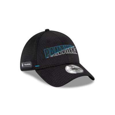 Blue Carolina Panthers Hat - New Era NFL Official Summer Sideline 39THIRTY Stretch Fit Caps USA4302917